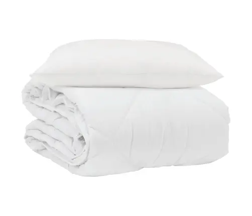 Vasaras Segas Ar Spilvenu 2 Pcs Balta 155 X 220 Cm Mikrošķiedra Vidaxl