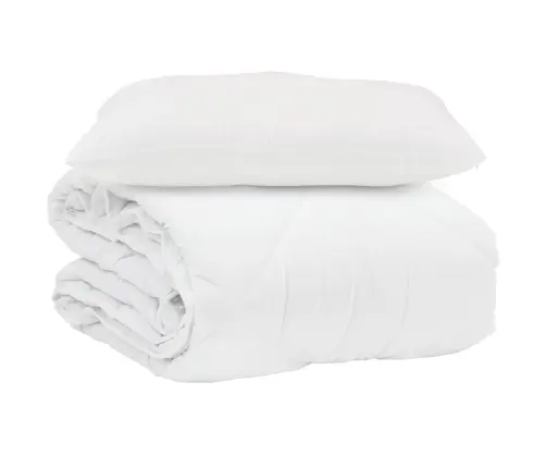 Vasaras Segas Ar Spilvens 2 Pcs Balts 155 X 220 Cm Mikrošķiedra Vidaxl