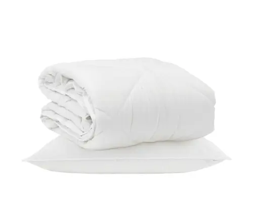 Sega Ar Spilvenu Balts 135 X 220 Cm Mikrošķiedra Vidaxl