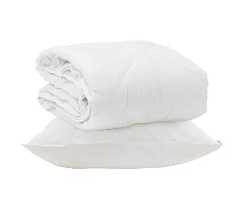 Sega Ar Spilvenu Balts 155 X 220 Cm Mikrošķiedra Vidaxl