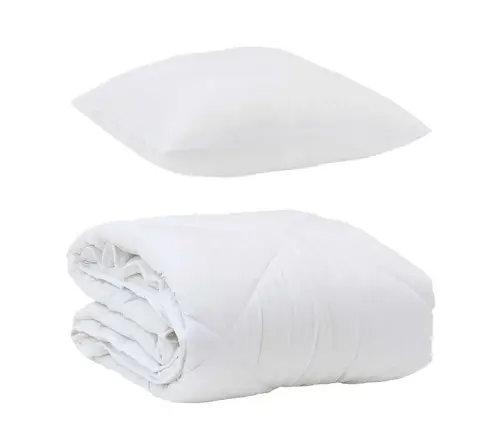 Antklodė Su Pagalve 2 Pcs Balta Mikropluoštas