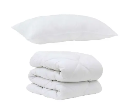 Ziemas Gultas Pārklājs Komplekts Ar Spilvenu 2 Pcs Balts 135 X 200 Cm