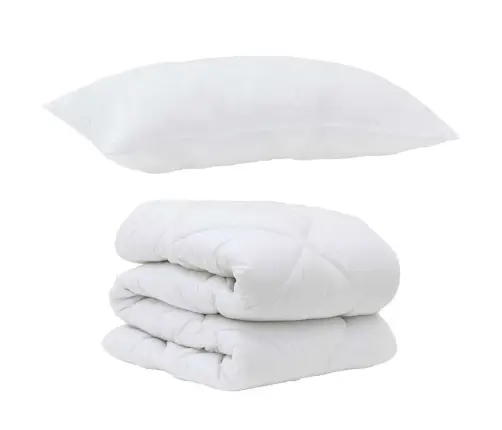 Ziemas Gultas Pārklājs Komplekts Ar Spilvenu 2 Pcs Balts 155 X 200 Cm