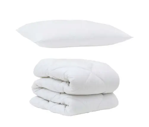 Ziemas Gultas Pārklājs Komplekts Ar Spilvenu 2 Pcs Balts 135 X 220 Cm