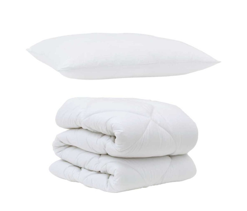 Ziemas Gultas Pārklājs Komplekts Ar Spilvenu 2 Pcs Balts 155 X 220 Cm