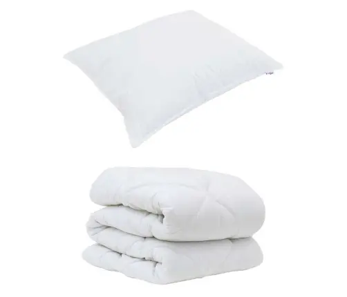 Ziemas Gultas Pārklājs Komplekts Ar Spilvenu 2 Pcs Balts 135 X 200 Cm