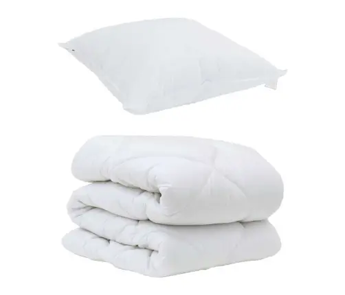 Ziemas Gultas Pārklājs Komplekts Ar Spilvenu 2 Pcs Balts 135 X 220 Cm