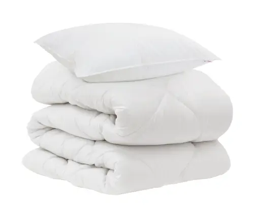 Ziemas Gultas Pārklājs Komplekts Ar Spilvenu 2 Pcs Balts 135 X 220 Cm
