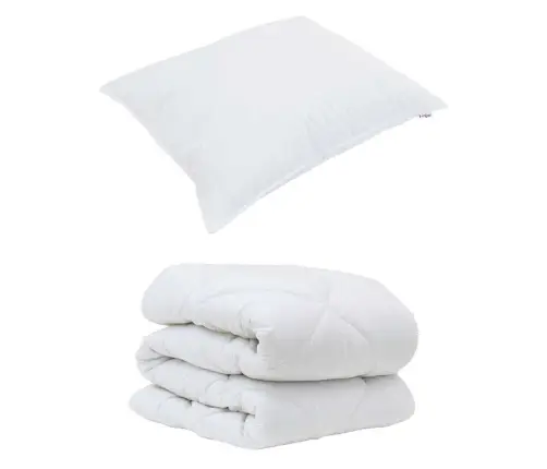 Ziemas Gultas Pārklājs Komplekts Ar Spilvenu 2 Pcs Balts 140 X 220 Cm