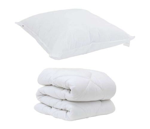 Ziemas Gultas Pārklājs Komplekts Ar Spilvenu 2 Pcs Balts 140 X 220 Cm