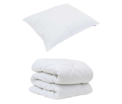 Ziemas Gultas Pārklājs Komplekts Ar Spilvenu 2 Pcs Balts 155 X 220 Cm