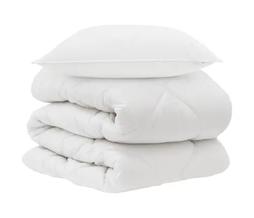 Ziemas Gultas Pārklājs Komplekts Ar Spilvenu 2 Pcs Balts 155 X 220 Cm