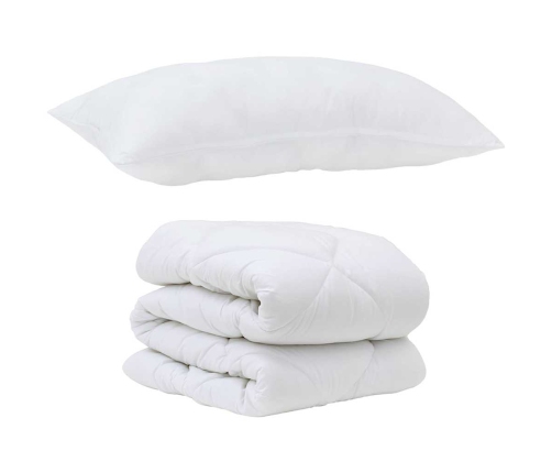 Ziemas Gultas Pārklājs Komplekts Ar Spilvenu 2 Pcs Balts 135 X 200 Cm