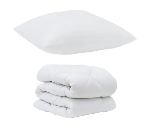 Antklodžių Rinkinys Su Pagalve 2 Pcs Balta Mikropluoštas