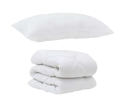 Ziemas Gultas Pārklājs Komplekts Ar Spilvenu 2 Pcs Balts 155 X 200 Cm