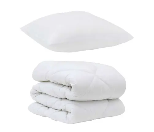 Ziemas Gultas Pārklājs Komplekts Ar Spilvenu 2 Pcs Balts 135 X 220 Cm