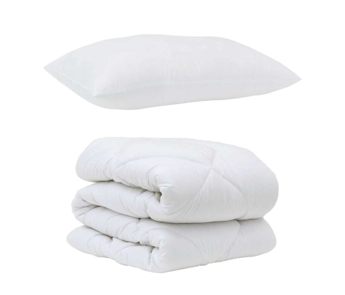Ziemas Gultas Pārklājs Komplekts Ar Spilvenu 2 Pcs Balts 135 X 220 Cm