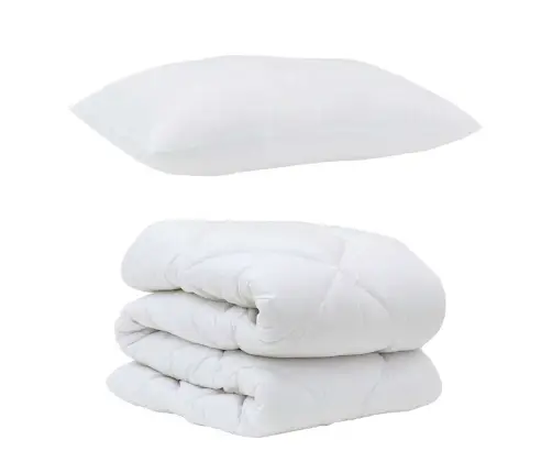 Antklodžių Rinkinys Su Pagalve 2 Pcs Balta Mikropluoštas