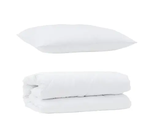 2-In-1 Segu Ar Spilvenu 2 Pcs Balta 140 X 200 Cm Mikrošķiedra Vidaxl