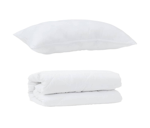 2-In-1 Segu Ar Spilvenu 2 Pcs Balta 135 X 220 Cm Mikrošķiedra Vidaxl