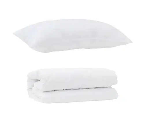 2-In-1 Segu Ar Spilvenu 2 Pcs Balta 135 X 220 Cm Mikrošķiedra Vidaxl