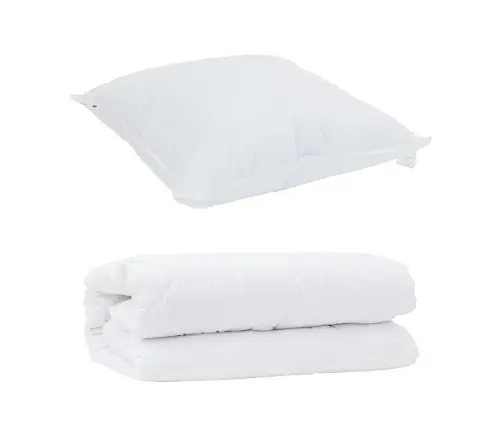 2-In-1 Segu Ar Spilvenu 2 Pcs Balta 140 X 220 Cm Mikrošķiedra Vidaxl