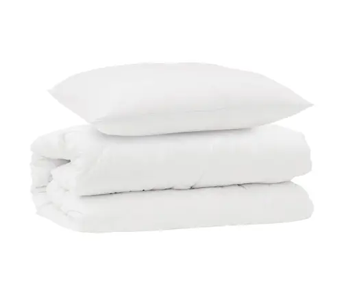 2-In-1 Segu Ar Spilvenu 2 Pcs Balta 155 X 220 Cm Mikrošķiedra Vidaxl