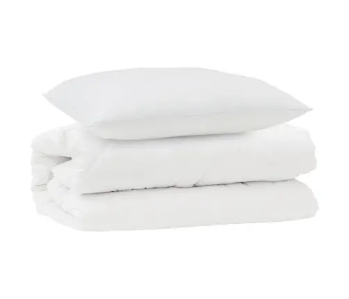 Sega Ar Spilvenu 2 Pcs Balta 155 X 220 Cm Mikrošķiedra Vidaxl