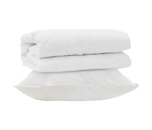 Antklodžių Rinkinys Su Pagalve 2 Pcs Balta Mikropluoštas