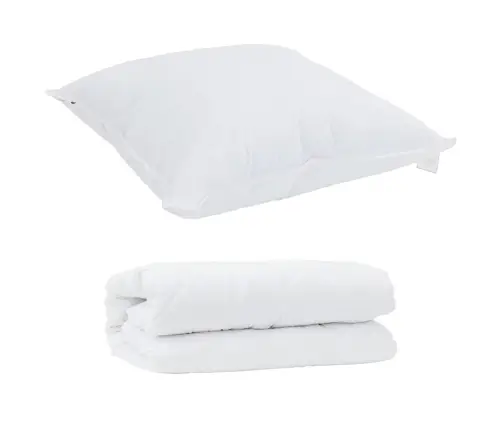 Sega Ar Spilvenu 2 Pcs Balta 140 X 220 Cm Mikrošķiedra Vidaxl Sega Ar Spilvenu 2 Pcs Balta 140 X 220 Cm Mikrošķiedra Vidaxl