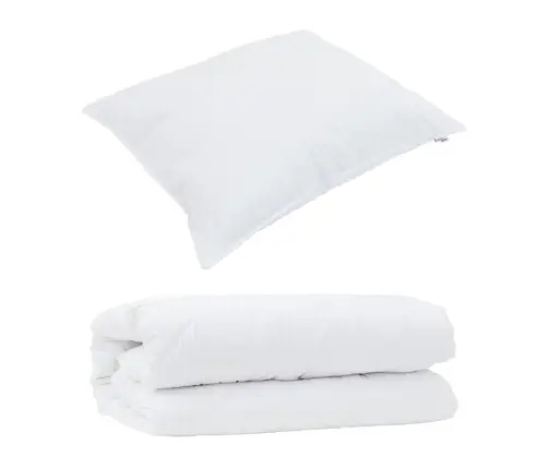 Antklodžių Rinkinys Su Pagalve 2 Pcs Balta Mikropluoštas