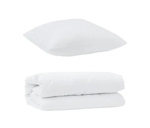 Antklodžių Rinkinys Su Pagalve 2 Pcs Balta Mikropluoštas