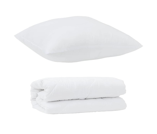 Sega Ar Spilvenu 2 Pcs Balta 140 X 220 Cm Mikrošķiedra Vidaxl