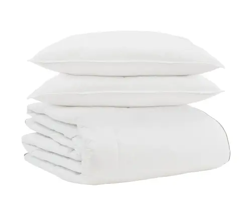 Ziemas Gultas Pārklājs Komplekts Ar Spilvenu 3 Pcs Balts 200 X 200 Cm