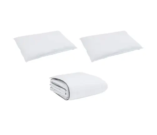 Ziemas Gultas Pārklājs Komplekts Ar Spilvenu 3 Pcs Balts 200 X 200 Cm