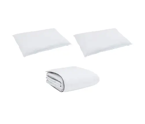 Ziemas Gultas Pārklājs Komplekts Ar Spilvenu 3 Pcs Balts 200 X 240 Cm