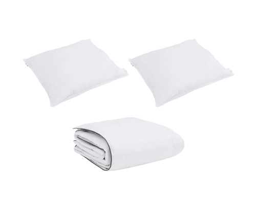 Teki Komplekt Padjaga 3 Pcs Valge Mikrofiiber Ja Puuvill