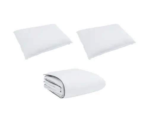 Teki Komplekt Padjaga 3 Pcs Valge Mikrofiiber Ja Puuvill