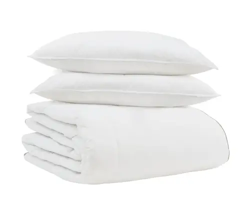 Ziemas Gultas Pārklājs Komplekts Ar Spilvenu 3 Pcs Balts 260 X 220 Cm