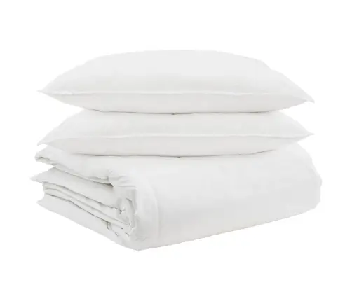 Antklodžių Rinkinys Su Pagalve 3 Pcs Balta Plunksna