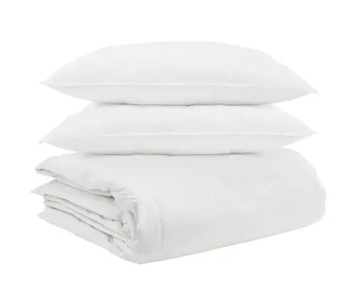 Antklodžių Rinkinys Su Pagalve 3 Pcs Balta Plunksna