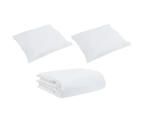 Antklodžių Rinkinys Su Pagalve 3 Pcs Balta Plunksna