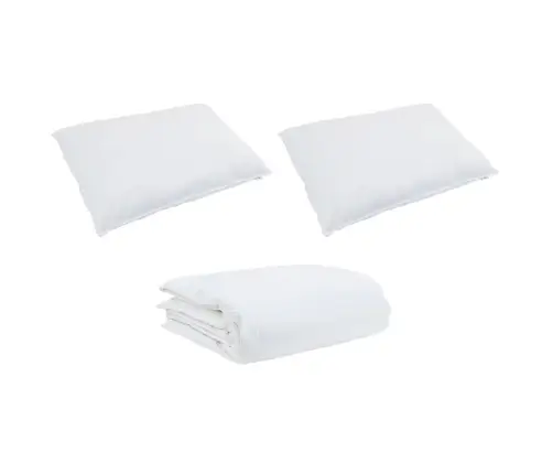 Antklodžių Rinkinys Su Pagalve 3 Pcs Balta Medvilnė