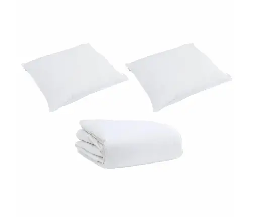 Sega Cits Ar Spilvenu 3 Pcs Balta 240 X 220 Cm Dūnas Vidaxl