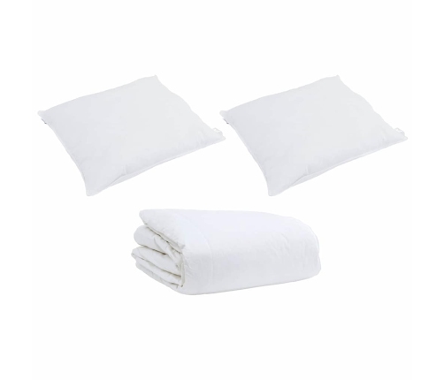 Antklodžių Rinkinys Su Pagalve 3 Pcs Balta Medvilnė
