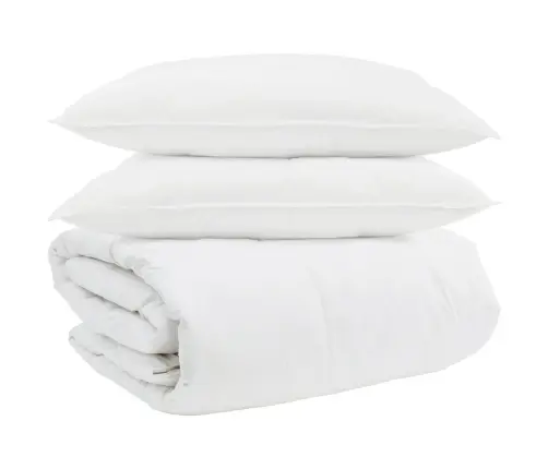 Antklodžių Rinkinys Su Pagalve 3 Pcs Balta Plunksna