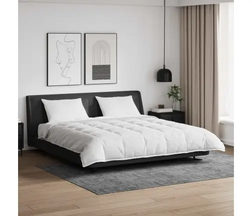 Ziemas Gultas Pārklājs Komplekts Ar Spilvenu 3 Pcs Balts 200 X 200 Cm