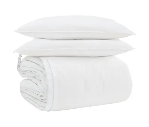 Ziemas Gultas Pārklājs Komplekts Ar Spilvenu 3 Pcs Balts 240 X 200 Cm