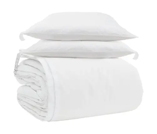 Ziemas Gultas Pārklājs Komplekts Ar Spilvenu 3 Pcs Balts 240 X 200 Cm