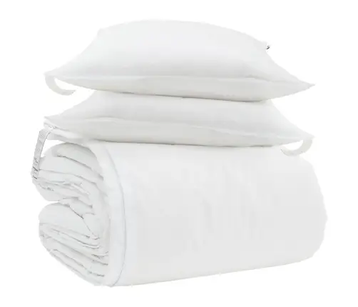 Ziemas Gultas Pārklājs Komplekts Ar Spilvenu 3 Pcs Balts 200 X 220 Cm